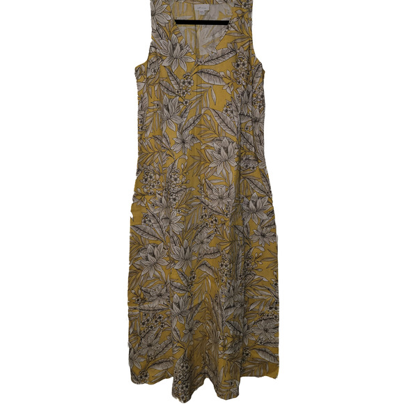 J. Jill Dresses & Skirts - J. Jill	Love Linen Maxi Yellow Floral Tropical Maxi Dress	 -Size: S Tall
